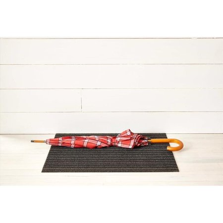 CHILEWICH 28 in. L X 18 in. W Black/Gray Skinny Stripe Polyester/Vinyl Door Mat 200134-008